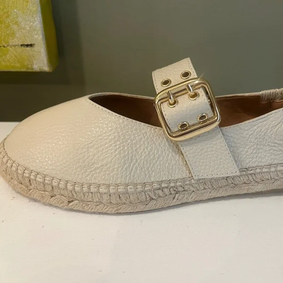 Jutelia Leather Mary Jane Espadrilles NWOT - Picture 3 of 9